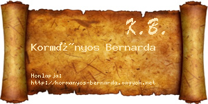 Kormányos Bernarda névjegykártya